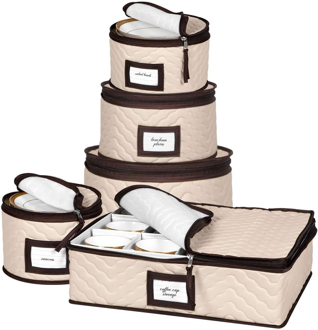 Protect Your Dishes: 5-Piece China Storage Container Set