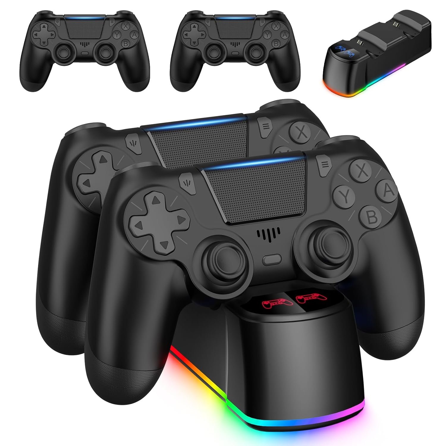 PS4 Controller 2-Pack with Fast-Charging Dock Station
