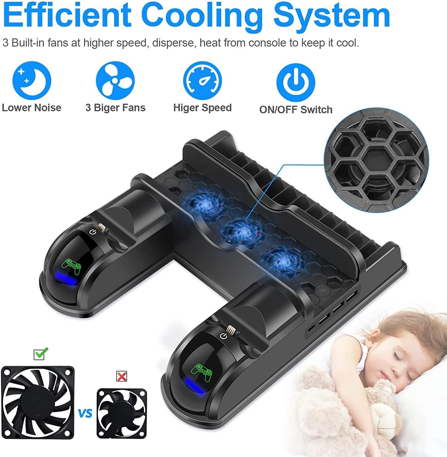 PS4 Cooling Stand with Dual Controller Charging