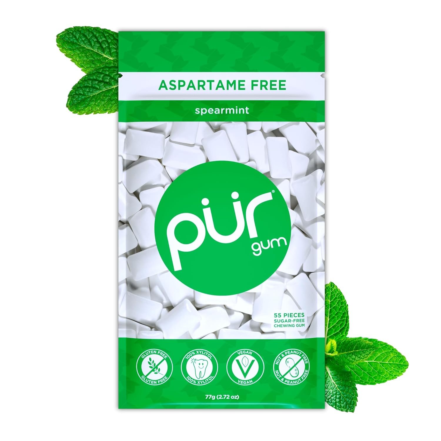 Refreshing Aspartame Free Spearmint Chewing Gum