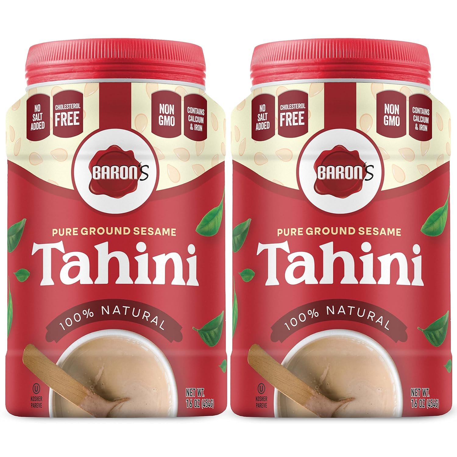 Creamy Pure Kosher Tahini: 2x16oz Sesame Bliss