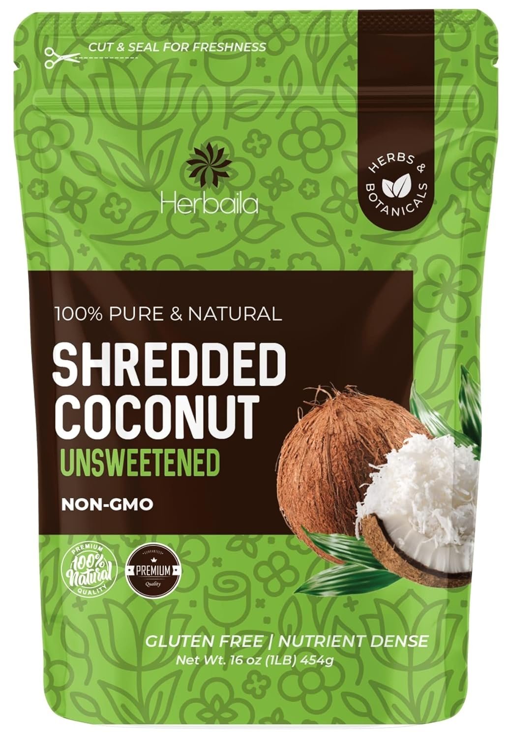 Pure Unsweetened Shredded Coconut - 1 lb