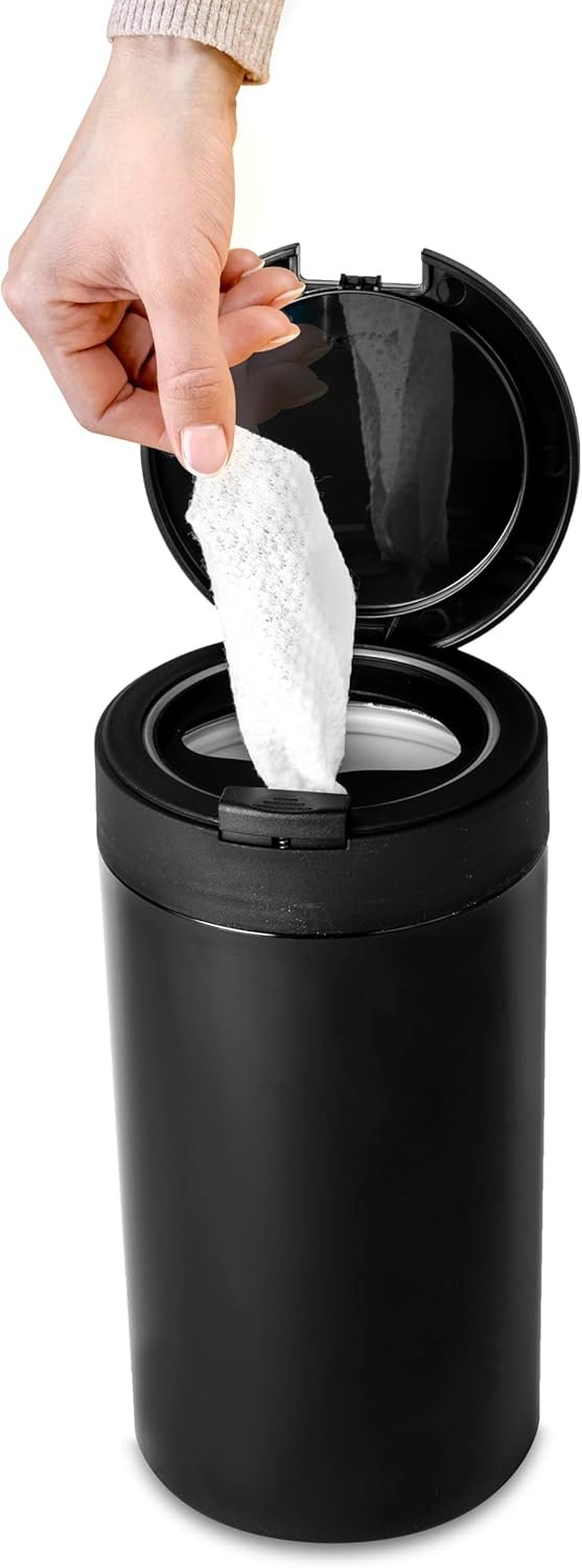 One-Push Black Wipes Dispenser for Easy Cleaning