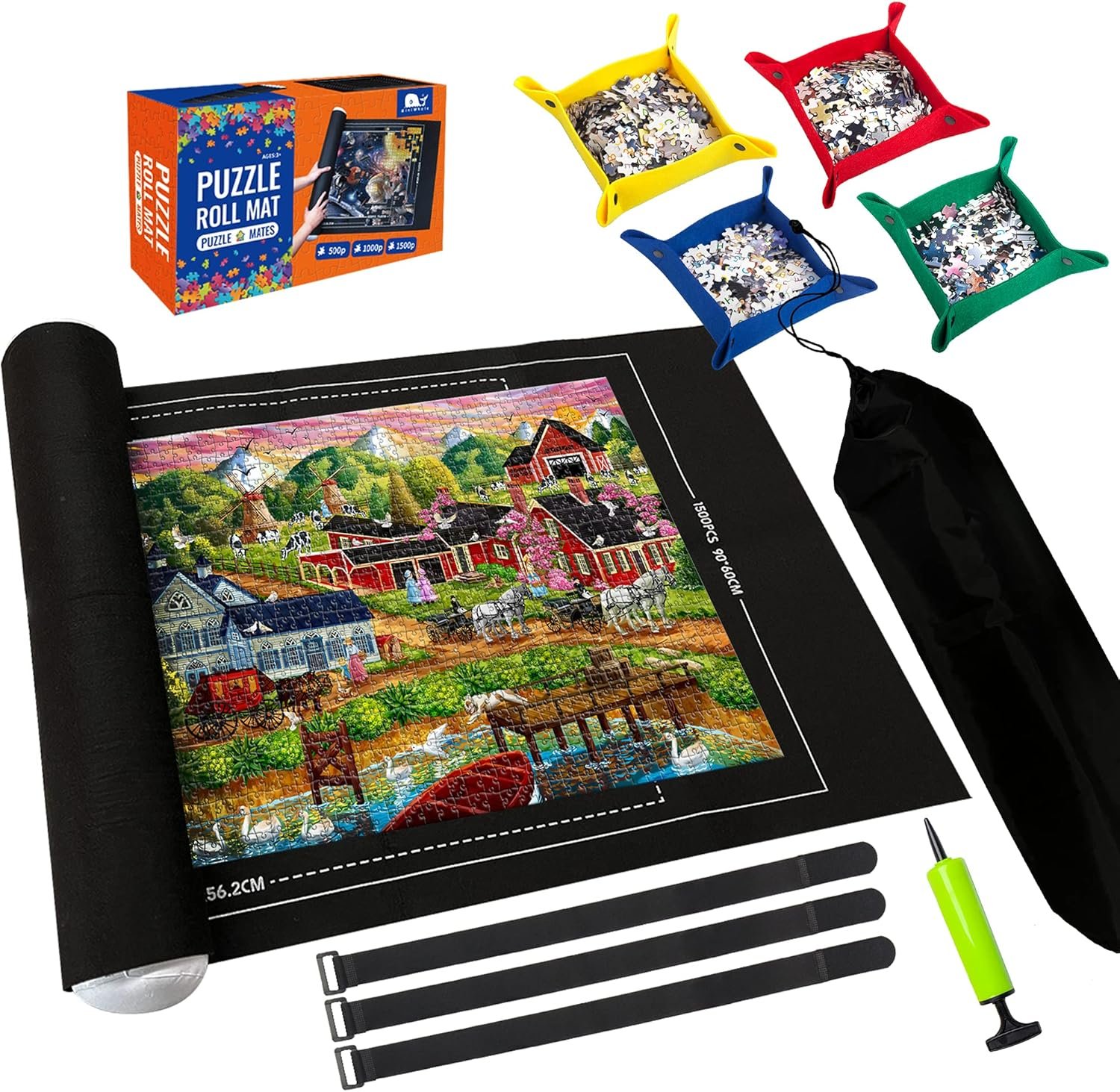 Puzzle Saver Mat: Roll Up & Store 1500 Pieces
