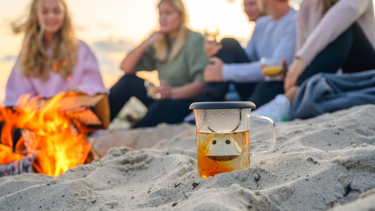 Qdo Birdie Swing Nest - Teacup with Infuser & Lid