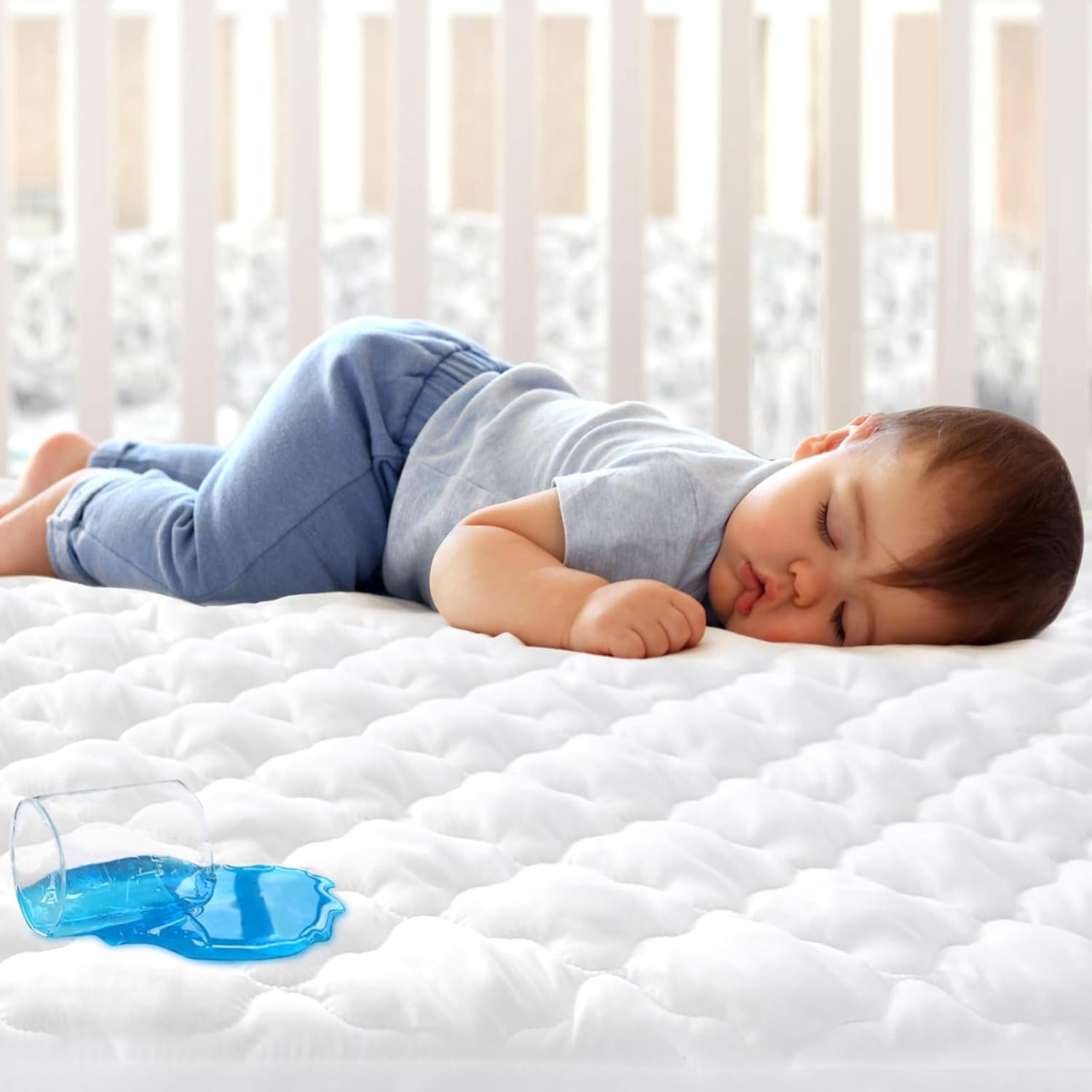 Quiet Waterproof Crib Mattress Protector – Noiseless & Washable