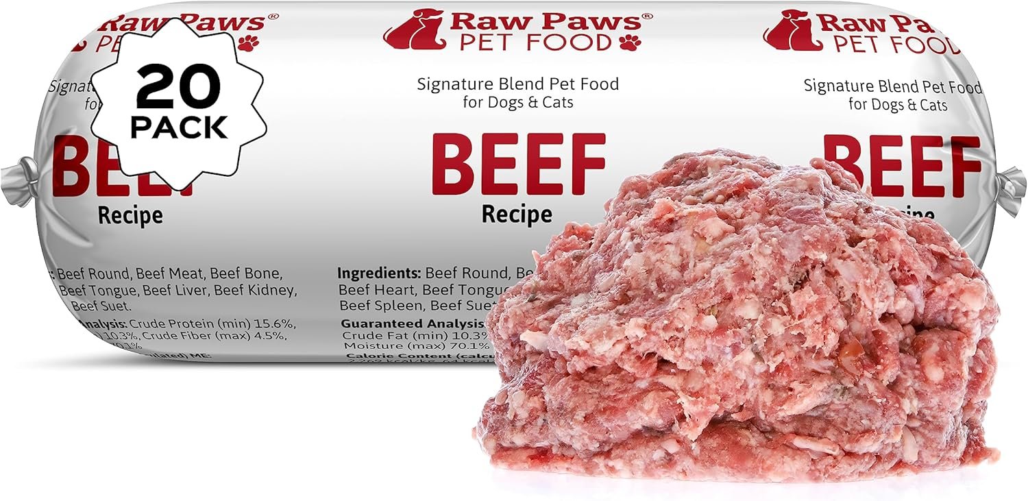 Healthy Raw Beef Pet Food Rolls - 20 Pack