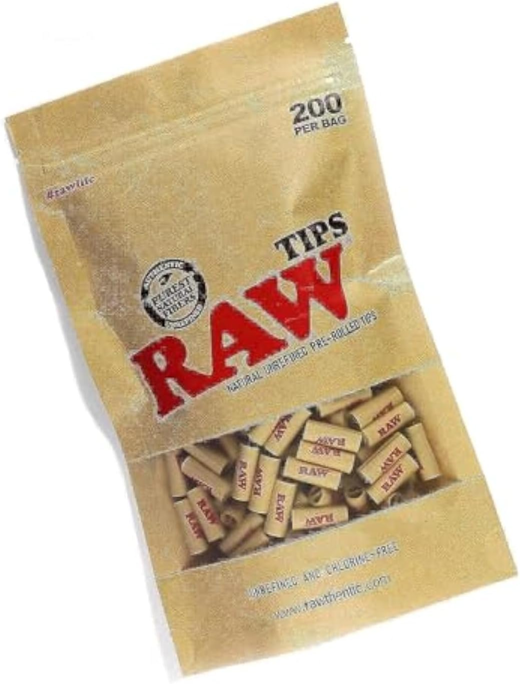RAW Natural Unrefined Pre-Rolled Filter Tips - 200 Count