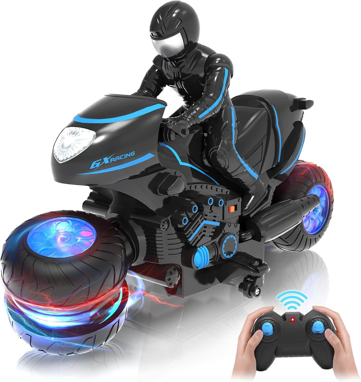 RC Motorcycle with RGB Lights: 360° Stunts & High-Speed Fun
