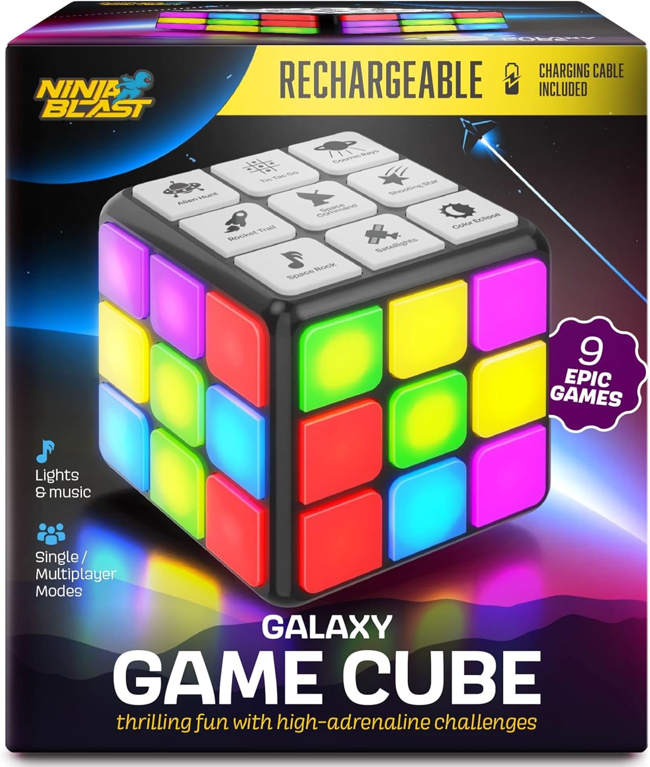 Rechargeable Activity Cube - Fun Brain Games for Kids