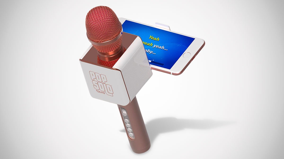 PopSolo Bluetooth Karaoke Microphone & Voice Mixer