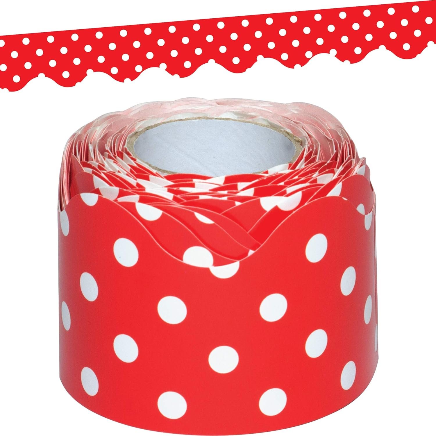 Red Polka Dots Border Trim - 50ft Classroom Decor