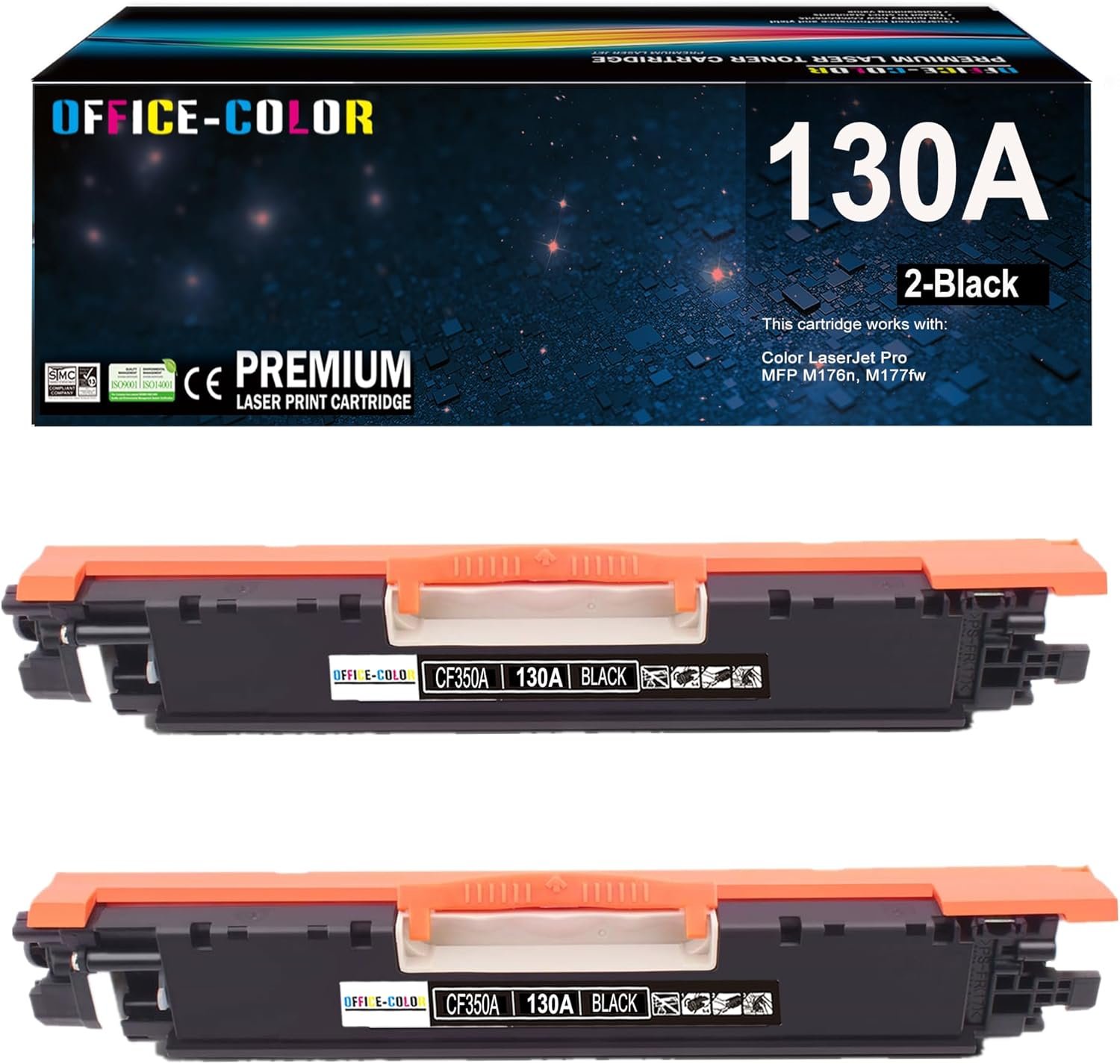Reliable HP 130A Black Toner Cartridges - 2-Pack for High-Quality Printing