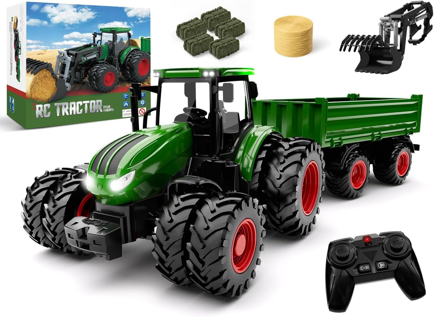 Real Farm Fun: RC Tractor with Trailer & Farm Animals