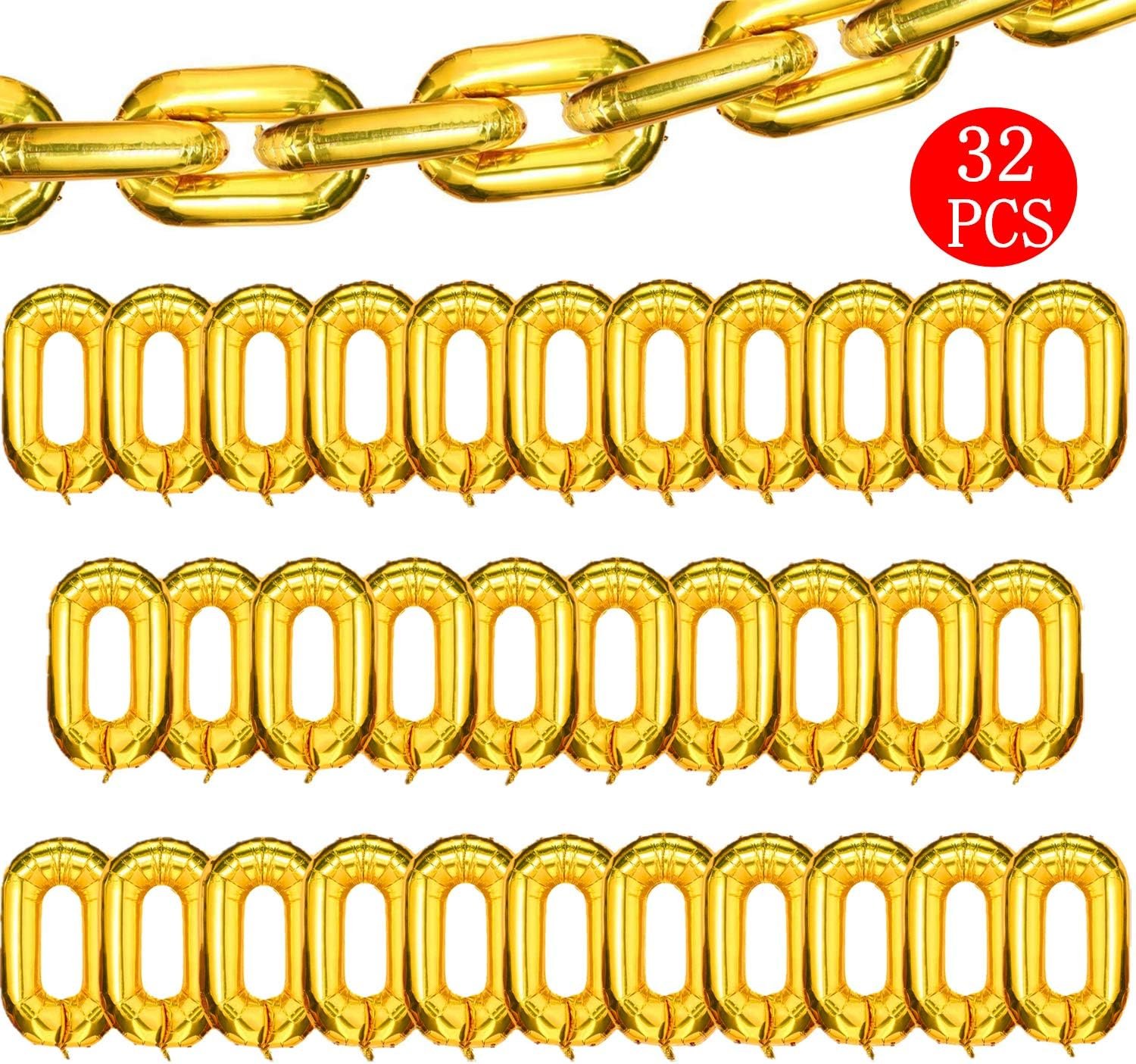 Retro Gold Chain Balloons - Instant 80s 90s Party Vibe