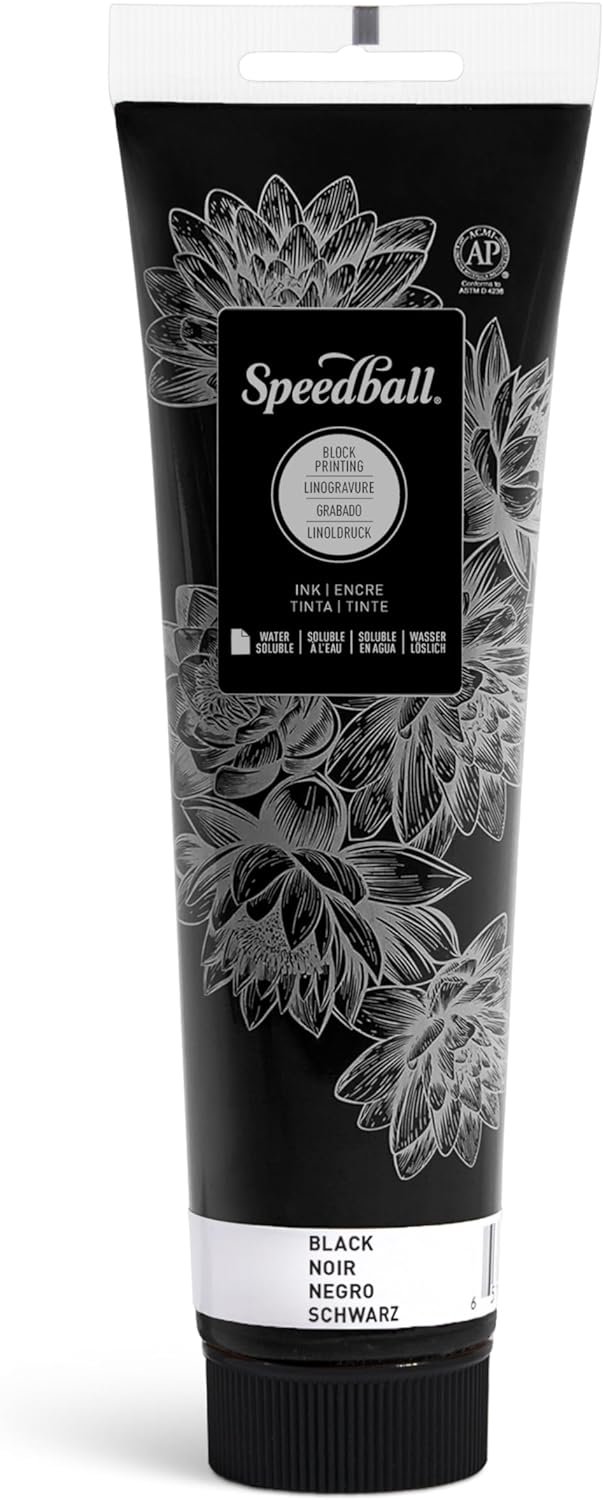 Rich Black Water-Soluble Block Printing Ink – 150cc
