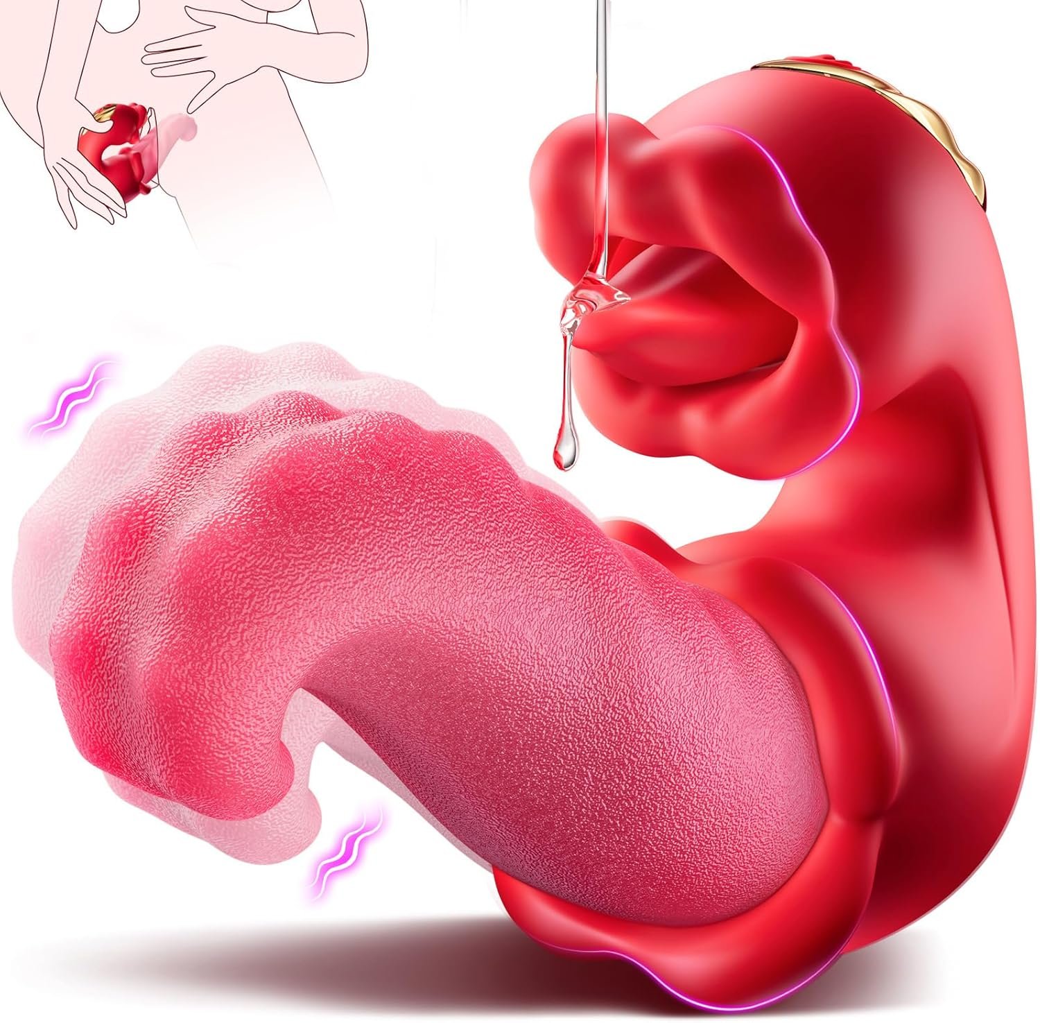 Rose Tongue Vibrator: 20 Modes Dual Stimulation