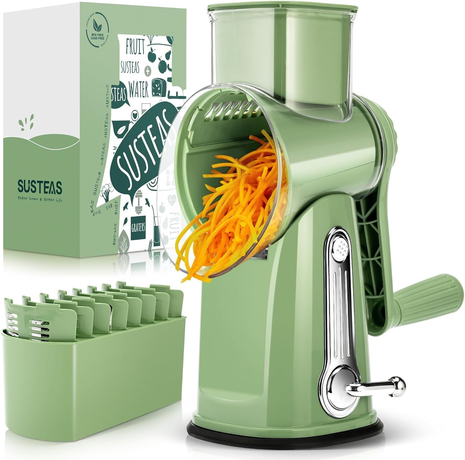 Fast Food Prep: Rotary Grater with 5 Blades