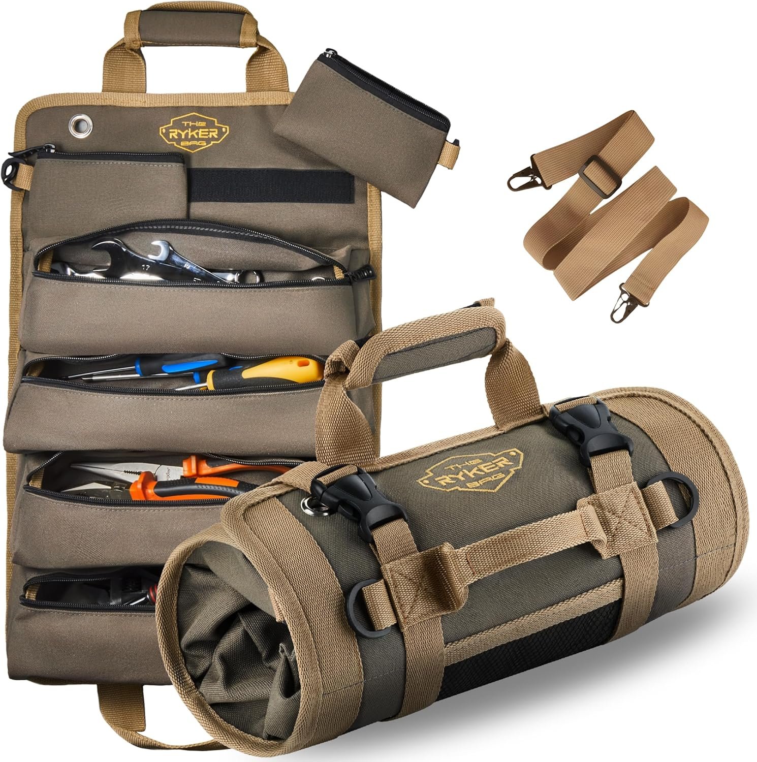 Keep Tools Organized: Heavy Duty Roll Up Tool Bag Organizer