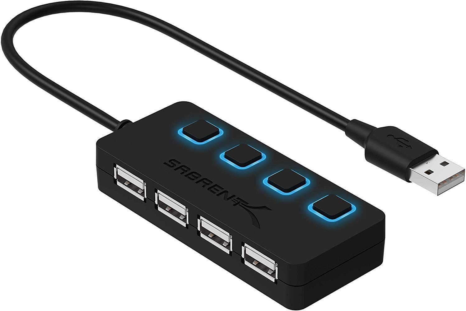 SABRENT 4-Port USB Hub with Power Switches