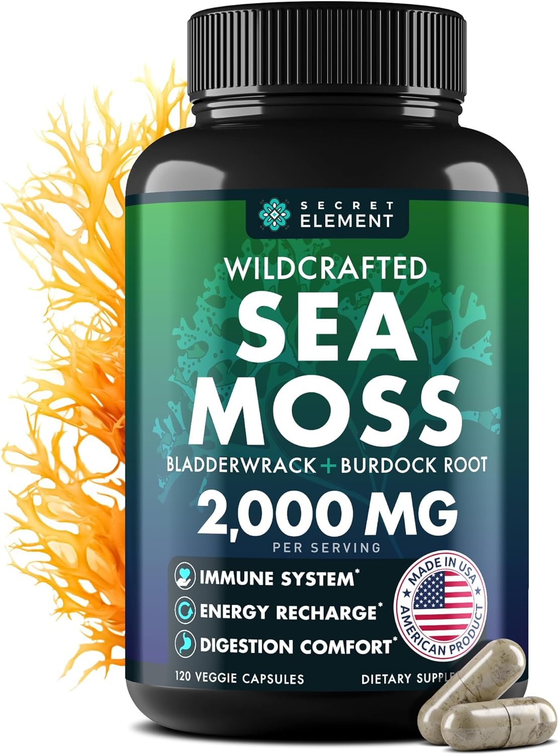 Energy-Boosting Sea Moss Capsules - Complete Immune & Gut Support
