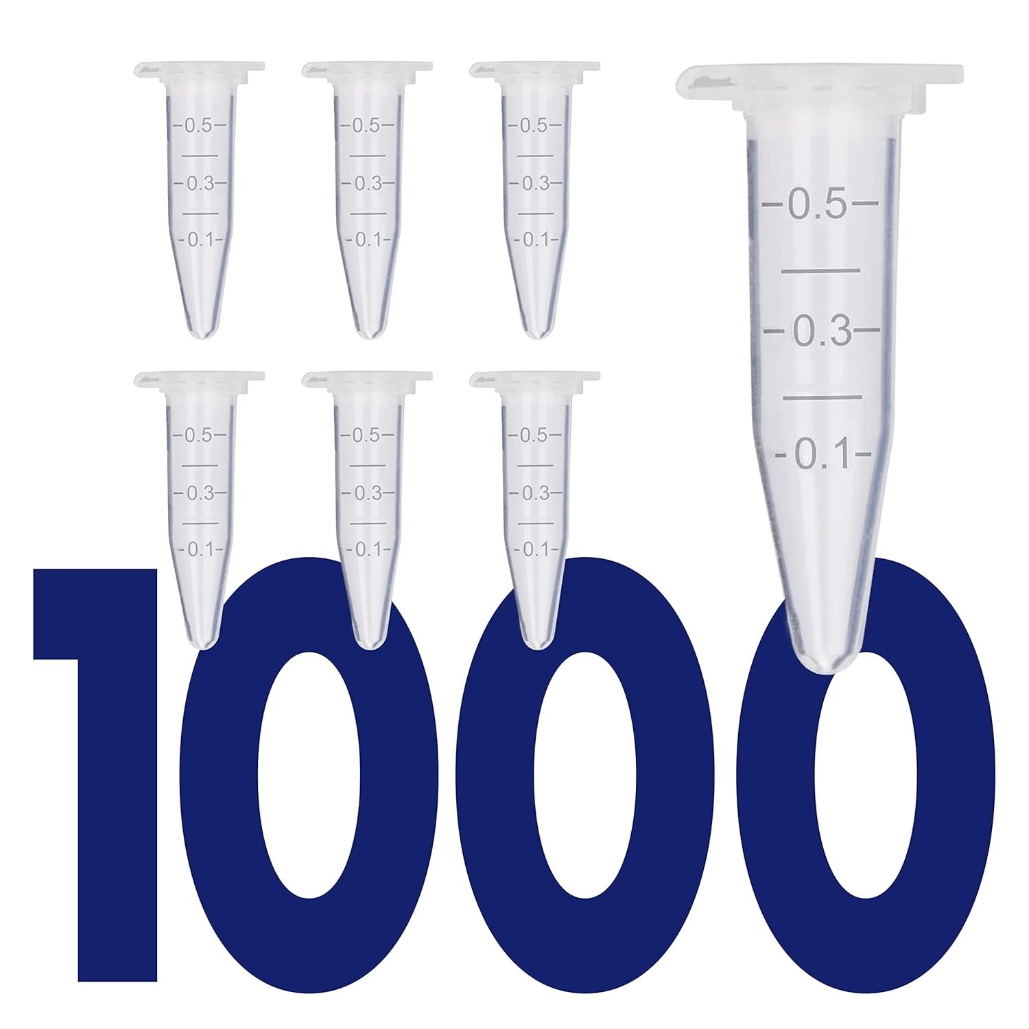 Secure Snap-Cap 0.5mL Microcentrifuge Tubes - 1000 Pack