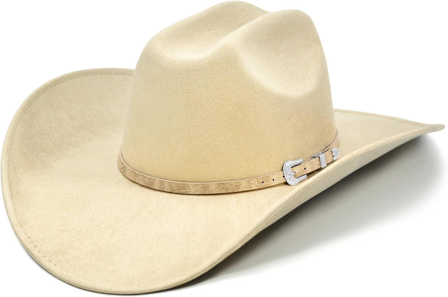 Shapeable Felt Cowboy Hat with Wide Brim for Men & Women