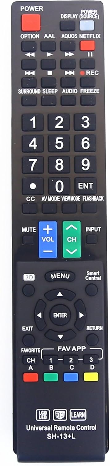 Sharp Universal Remote - Control Any TV, Smart TV Compatible
