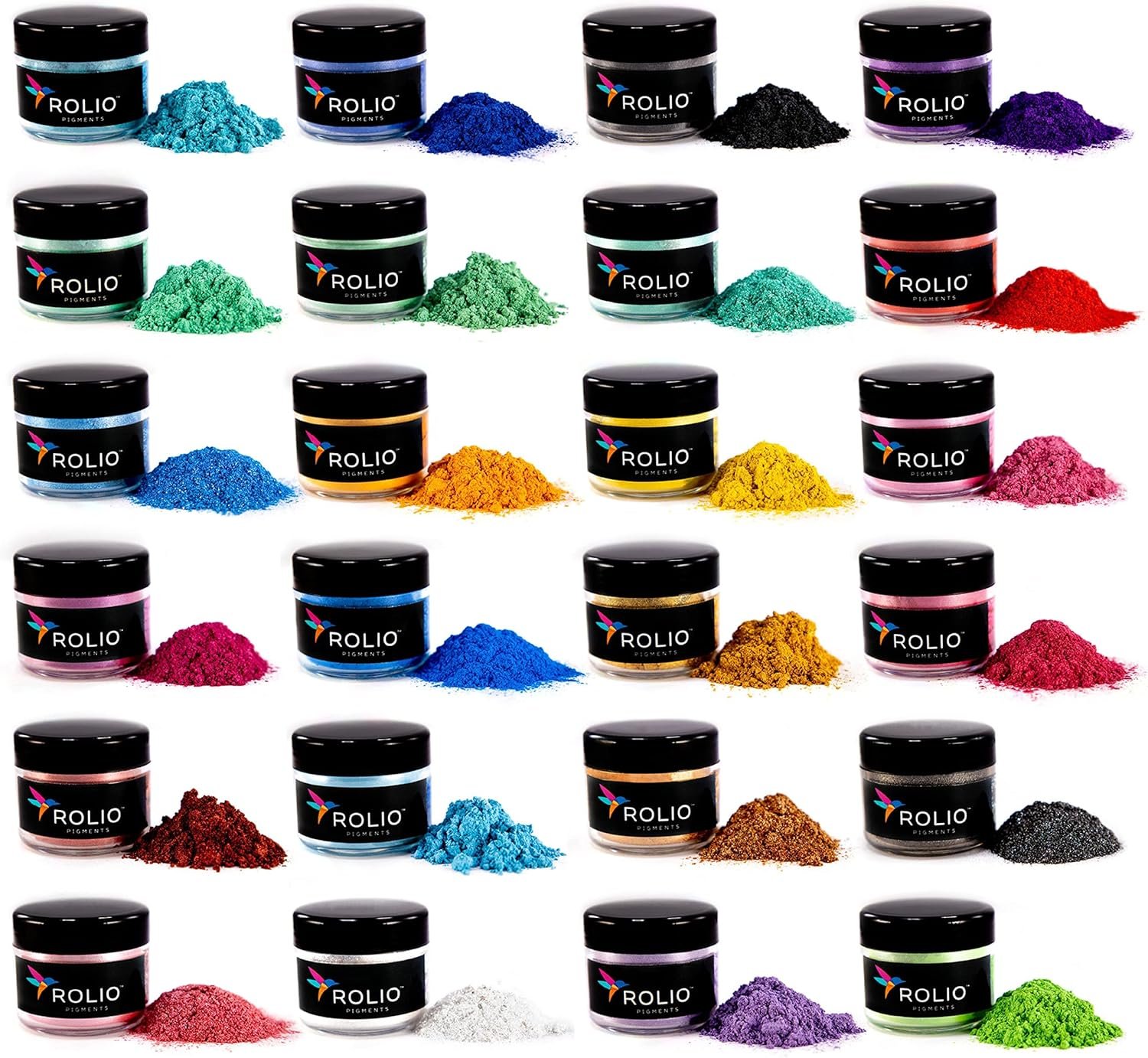 24 Shimmery Mica Powders for Resin, Soap & Crafts