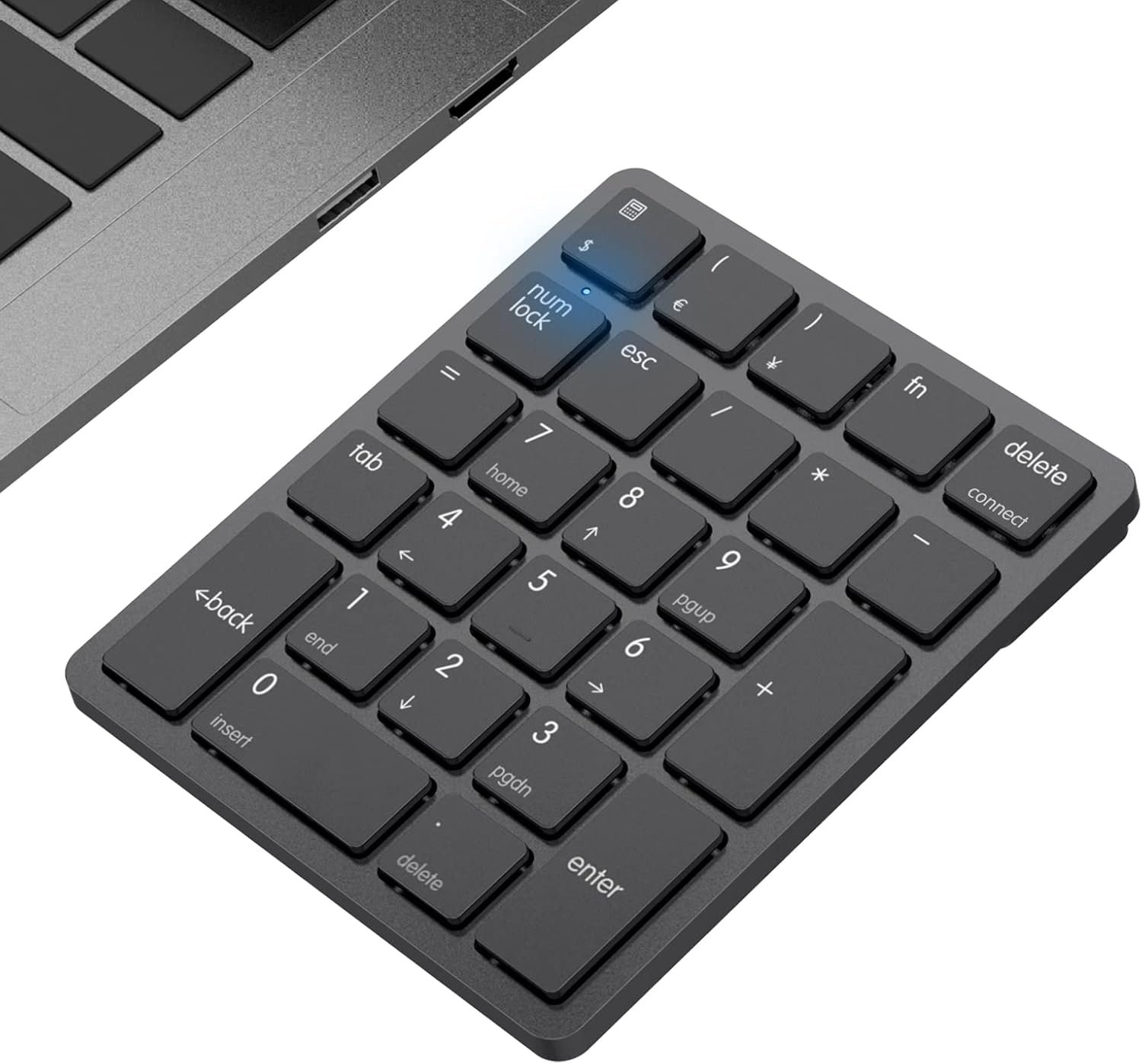 Slim Wireless Bluetooth Numpad for Fast Laptop Number Crunching