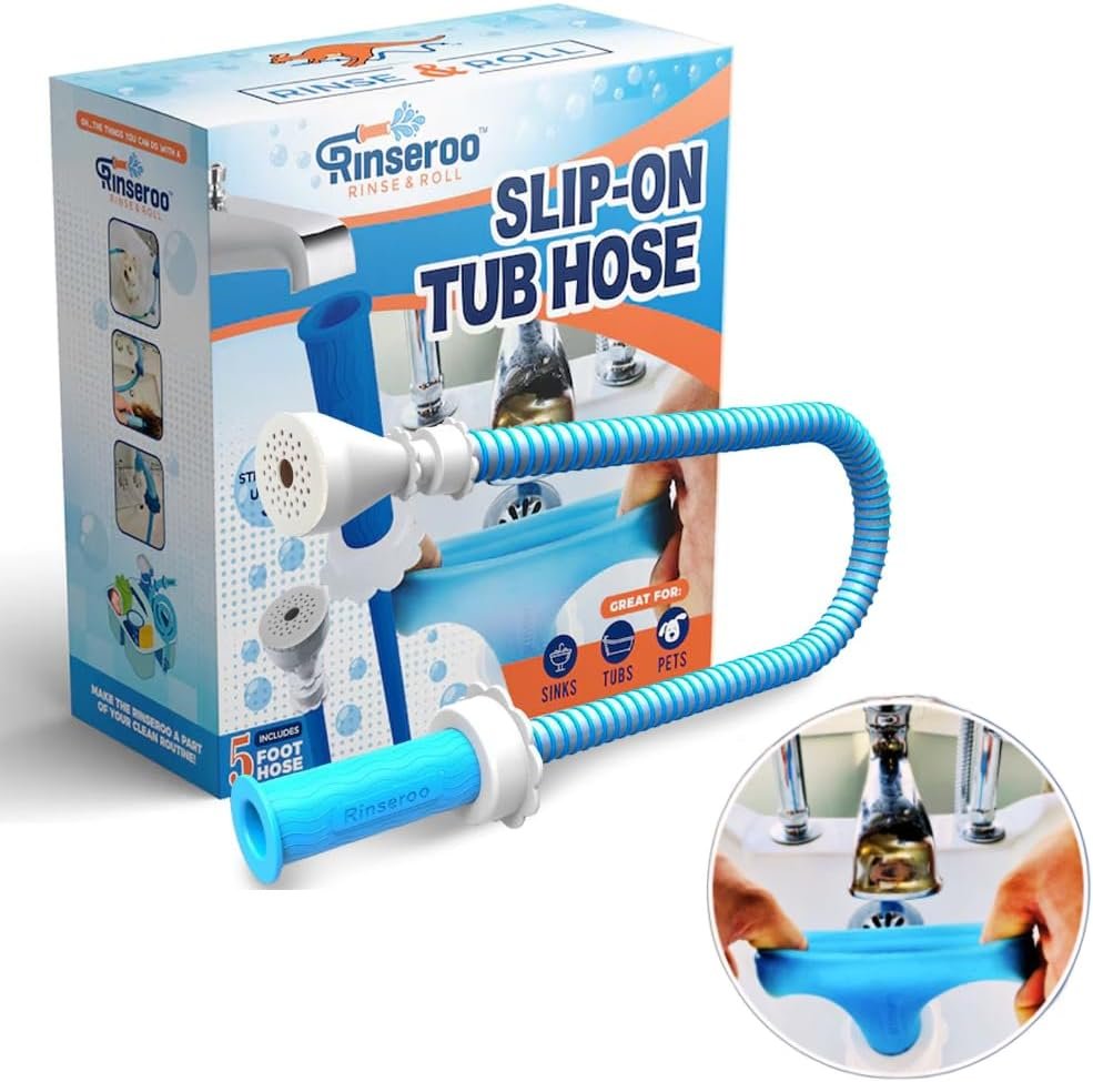Slip-On Tub Hose: 5ft Flexible Sprayer for Easy Pet & Hair Rinsing