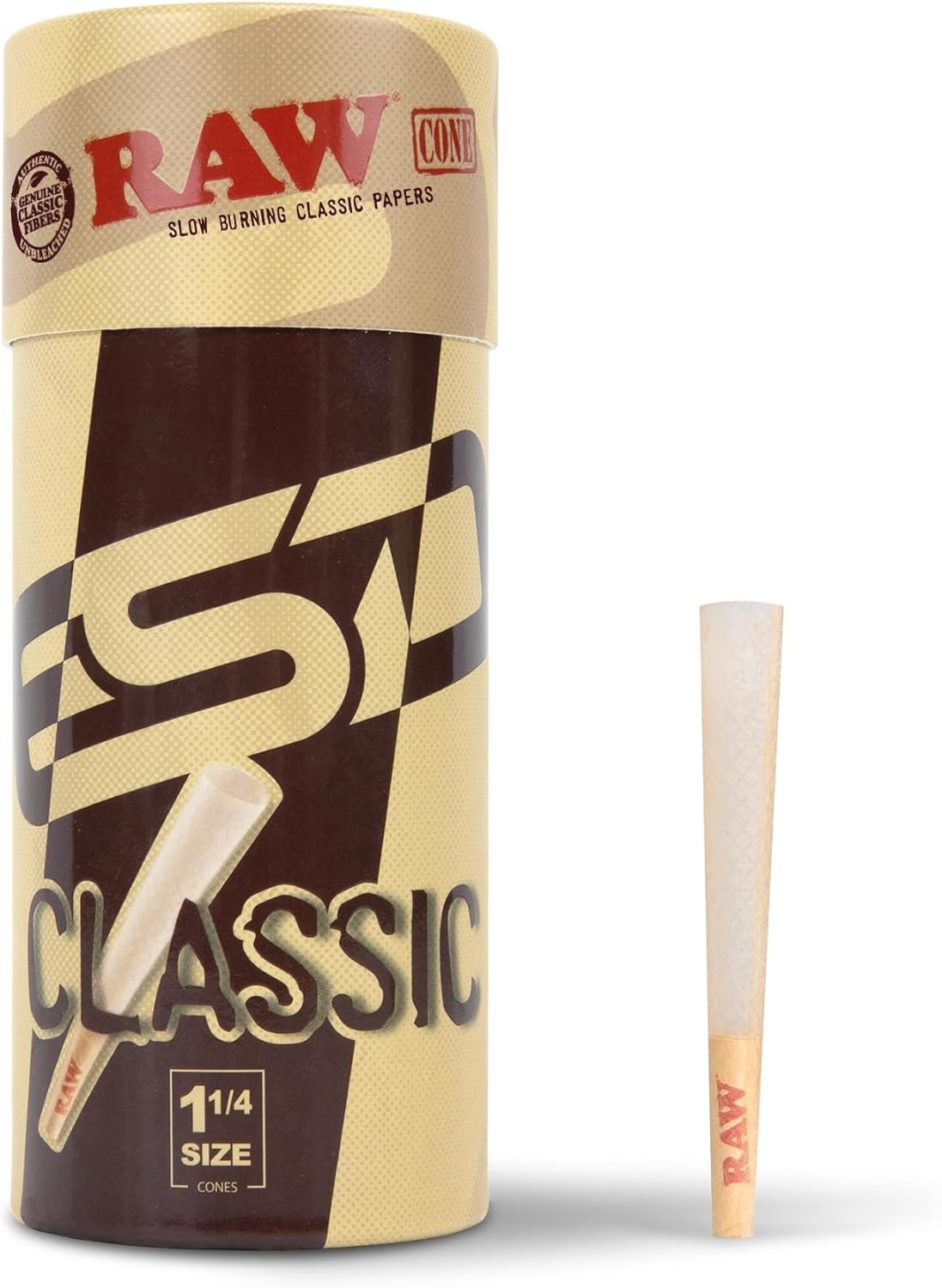 Slow-Burning RAW Pre-Rolled Cones - 50 Pack with Tips