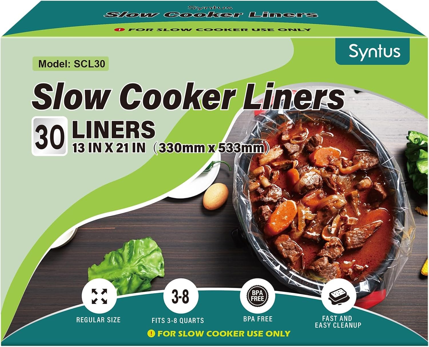 Slow Cooker Cleanup Made Easy: 30-Count Disposable Liners