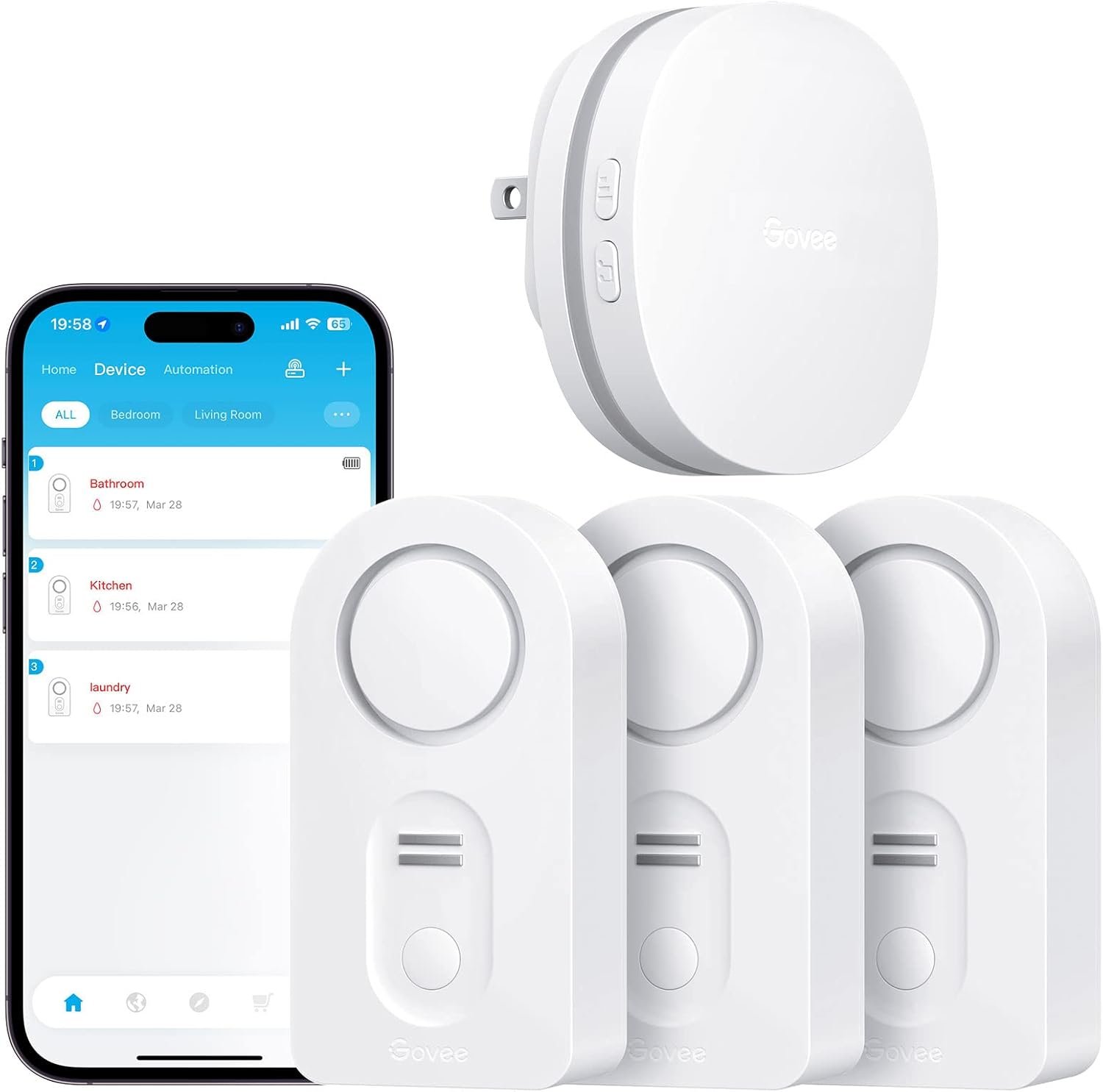 Smart Water Leak Protection - 3 Pack WiFi Sensors