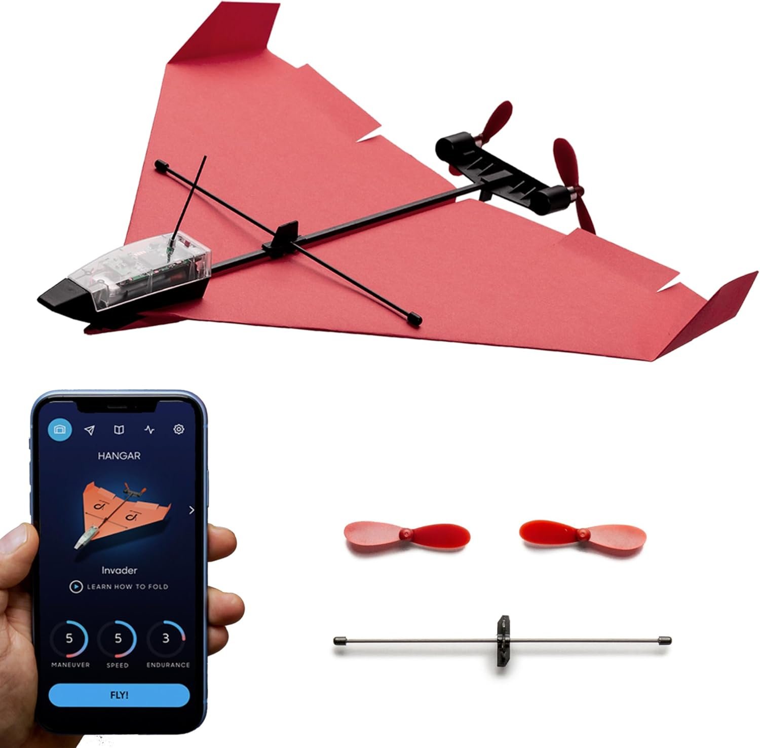 Smartphone-Controlled Paper Airplane Kit - Real Flight Control