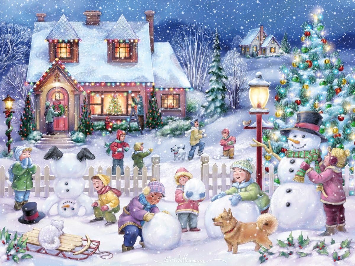 550-Piece Snowman Celebration Holiday Jigsaw Puzzle
