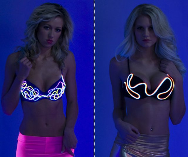 Sound-Activated EL Wire Bra