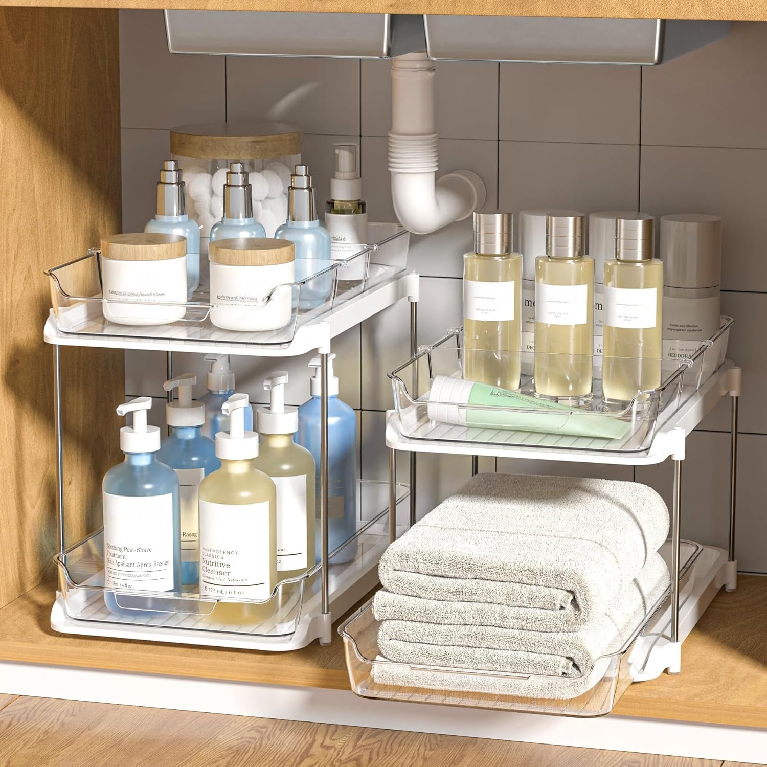 Space-Saving 2-Tier Bathroom Storage Organizer