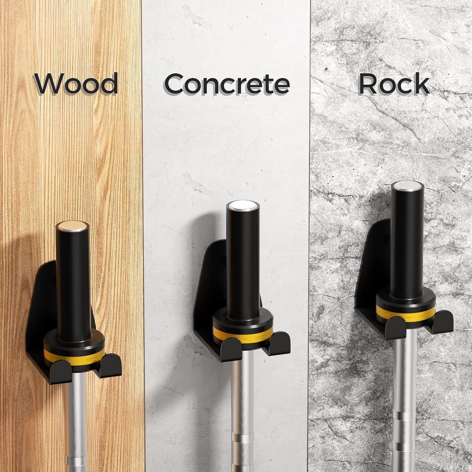 Space-Saving Vertical Olympic Barbell Wall Rack