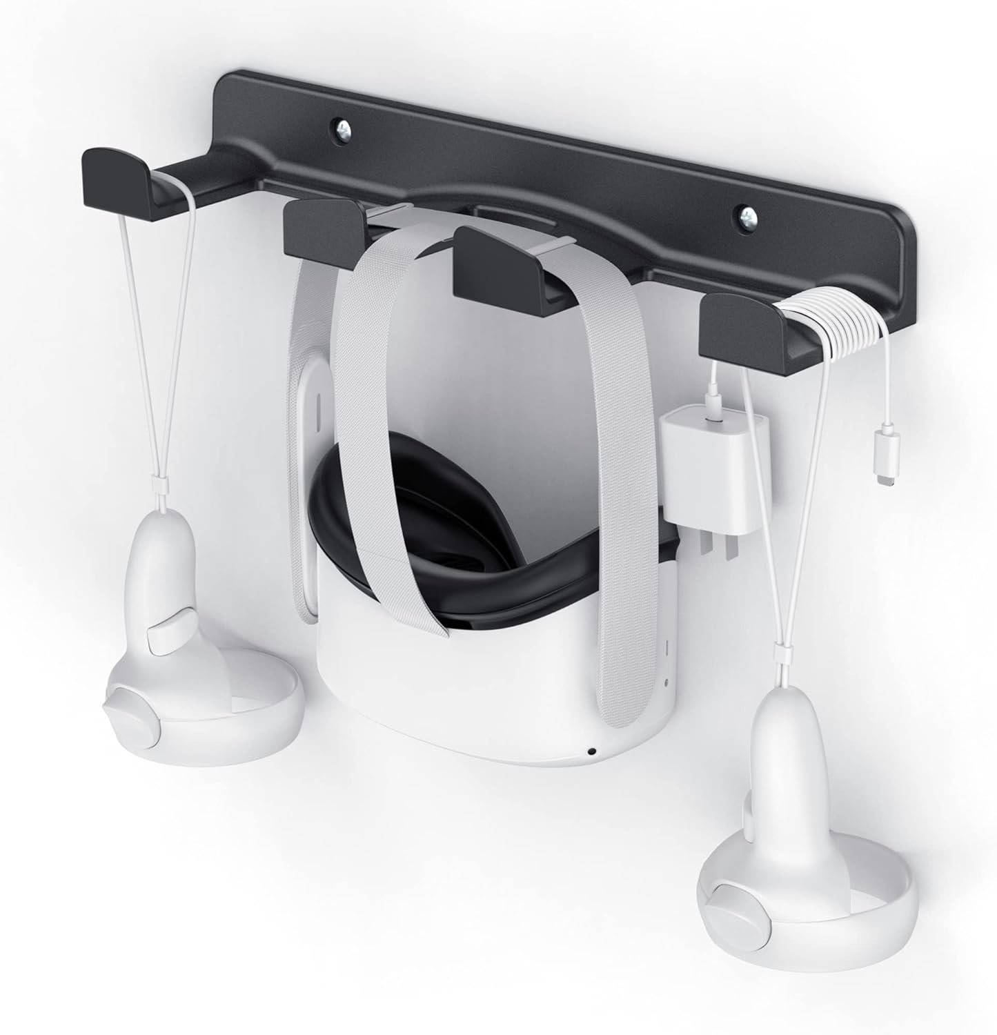 Space-Saving VR Headset Wall Mount & Controller Hook