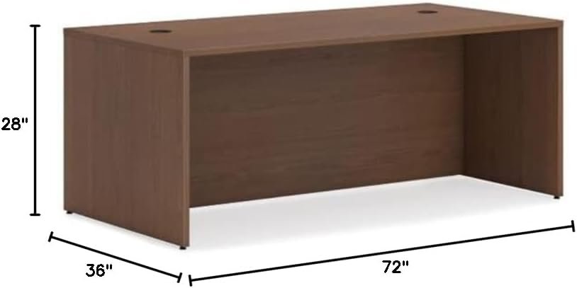 Spacious Sepia Walnut Desk Shell - 72x36 Workspace Solution