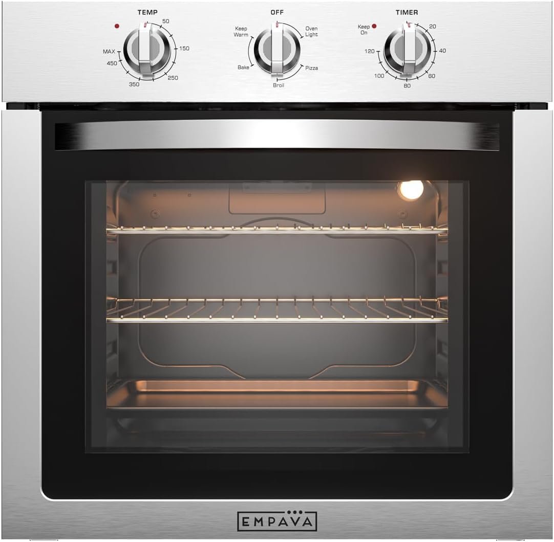 Spacious Stainless Steel Wall Oven: Bake & Broil with Ease