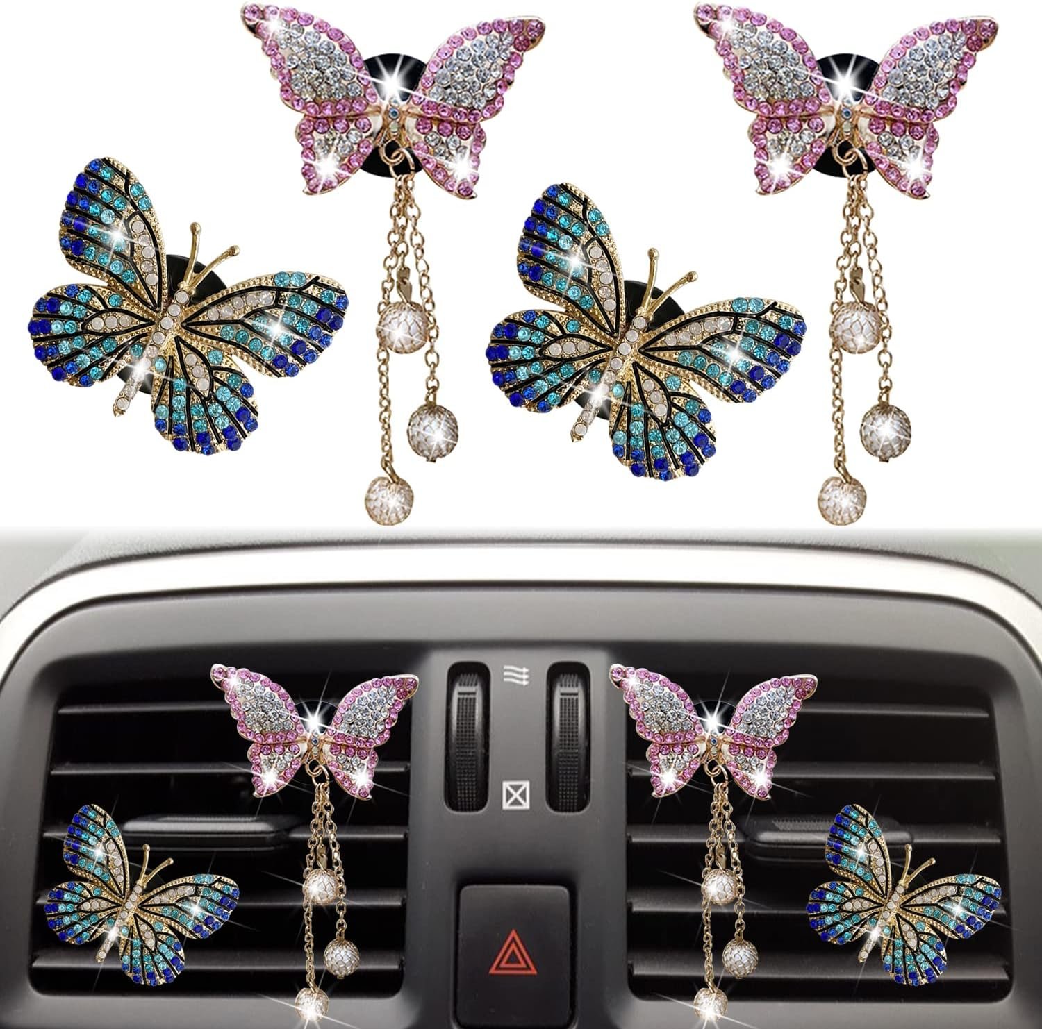 Sparkling Butterfly Car Air Fresheners - 4 Pack