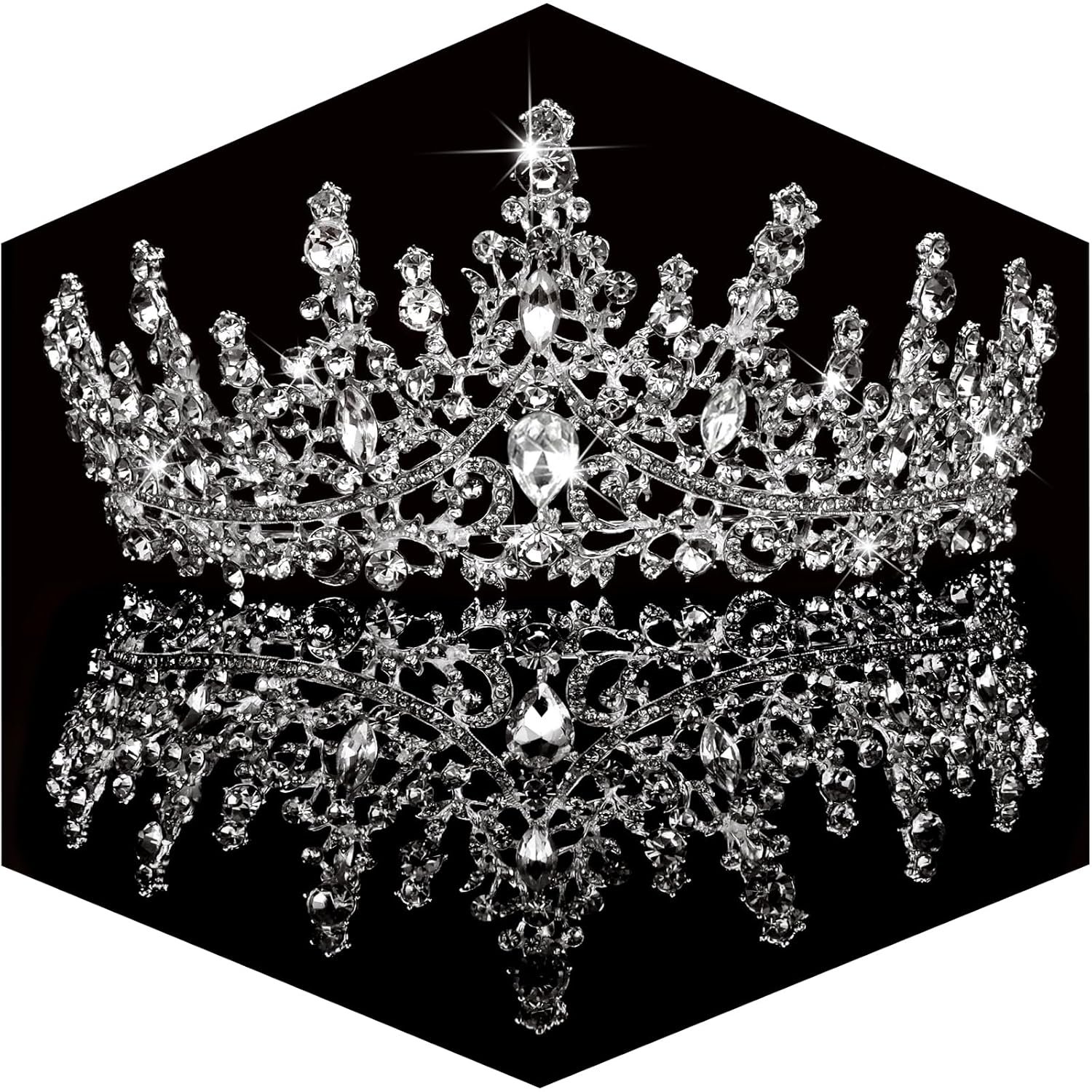 Sparkling Silver Crystal Tiara for Brides & Queens