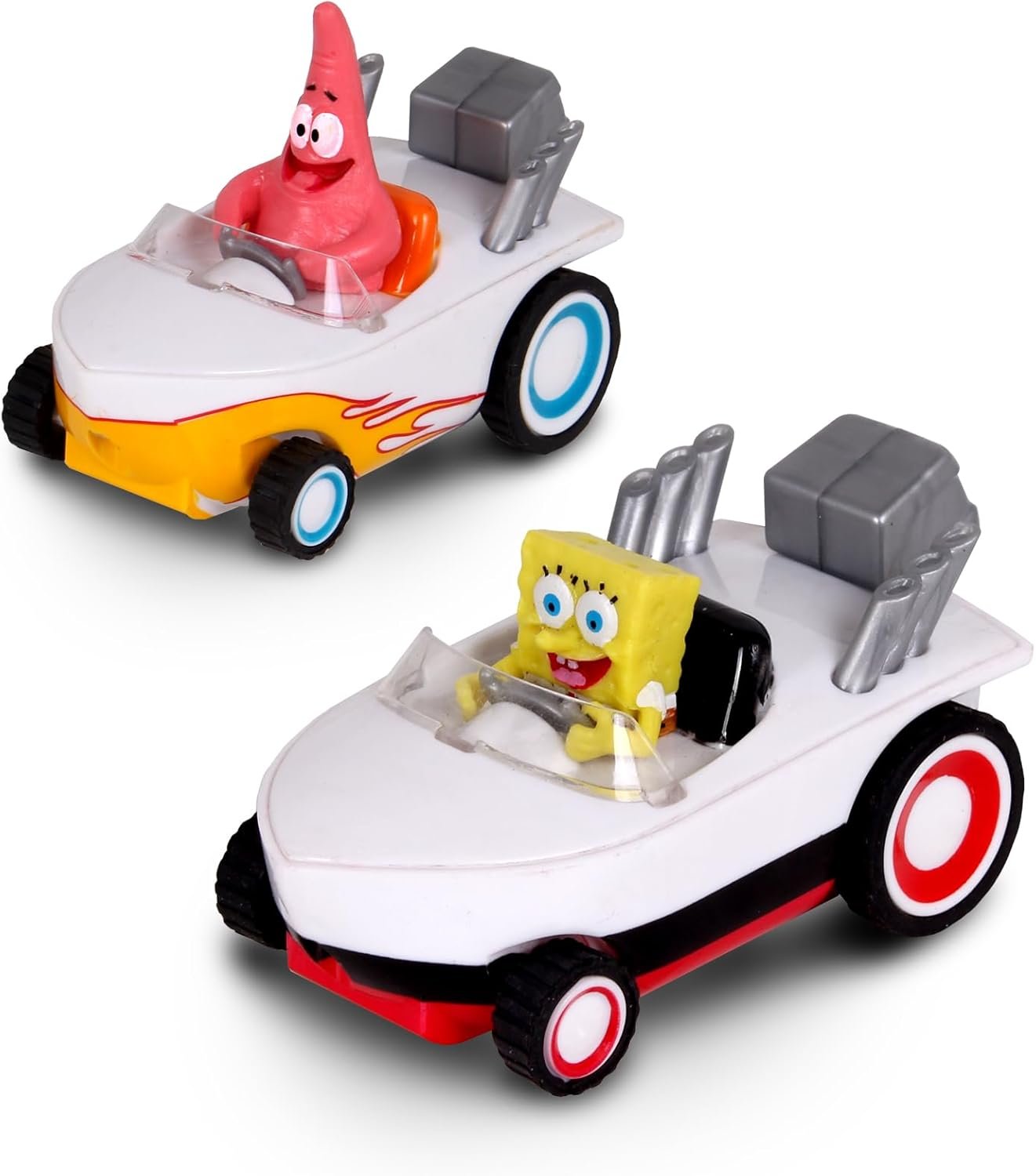 Zoom into Fun: SpongeBob & Patrick Pullback Hot Rod Boats