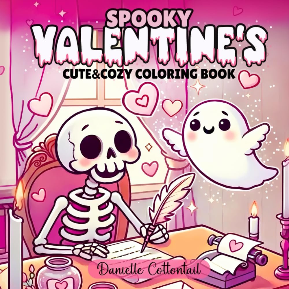 Spooky Valentine's Cute & Cozy Coloring Book