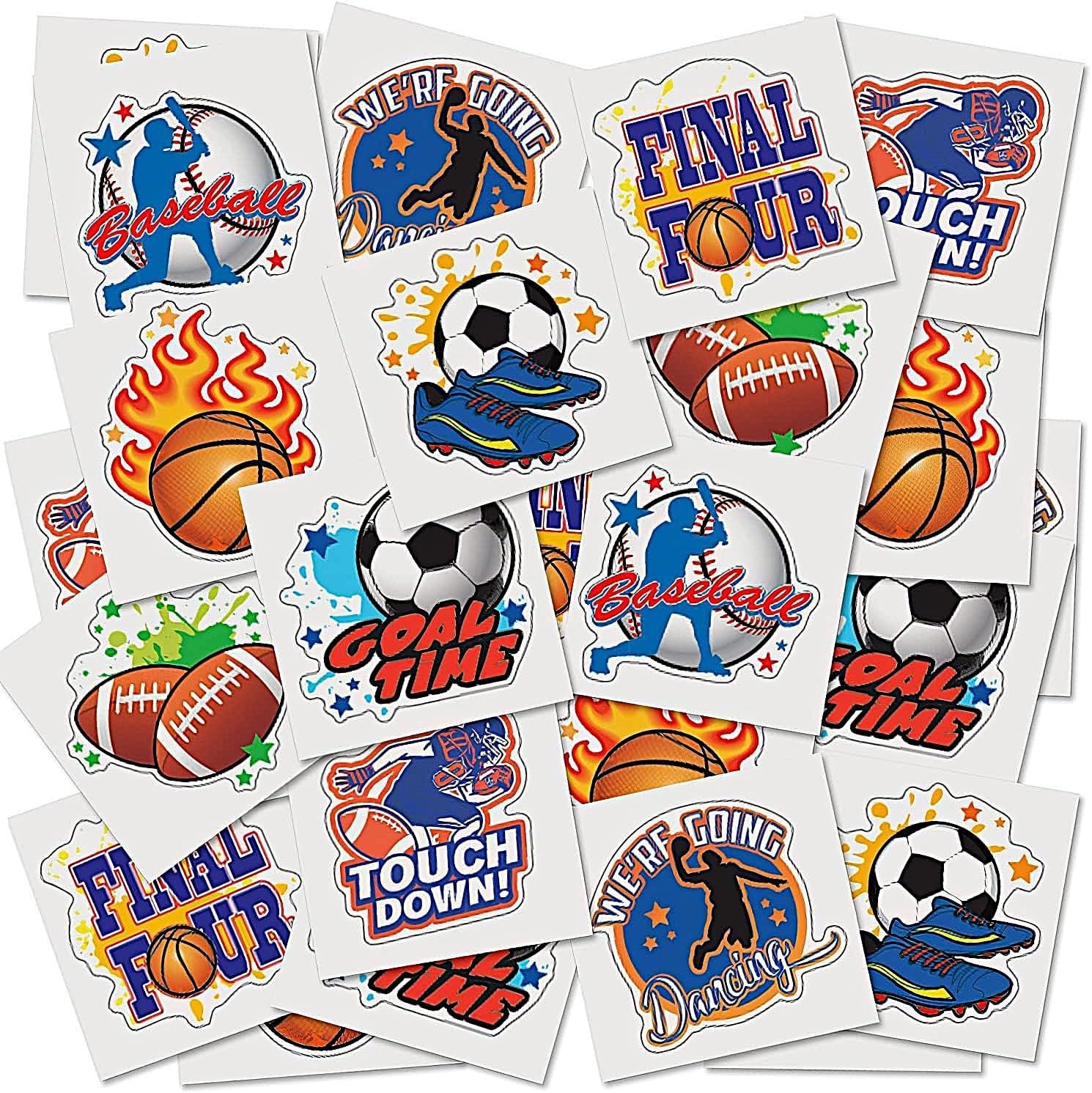 Sports Fun Tattoos - 144 Pack for Kids' Parties