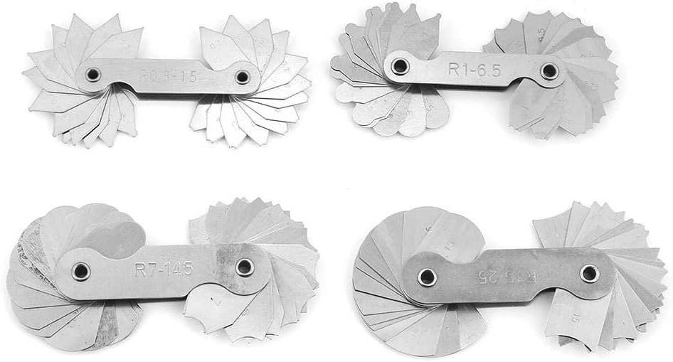 Stainless Steel Radius Gauge Set - 4 Precision Measuring Tools