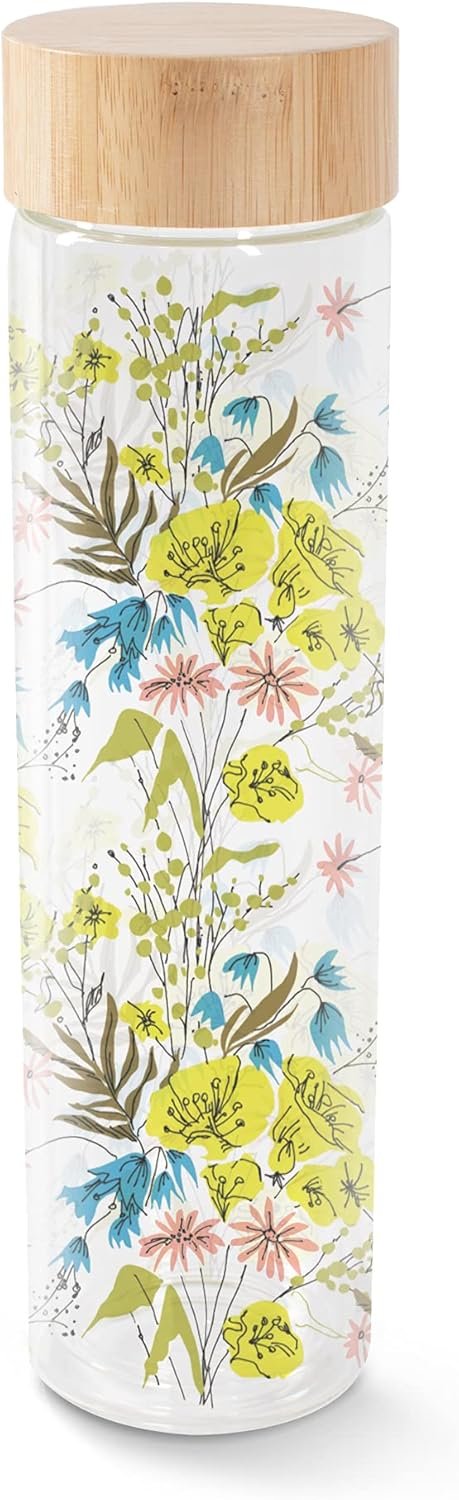 Stay Hydrated in Style with Wildflowers Glass Bottle