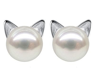 Sterling Silver Cat Earrings